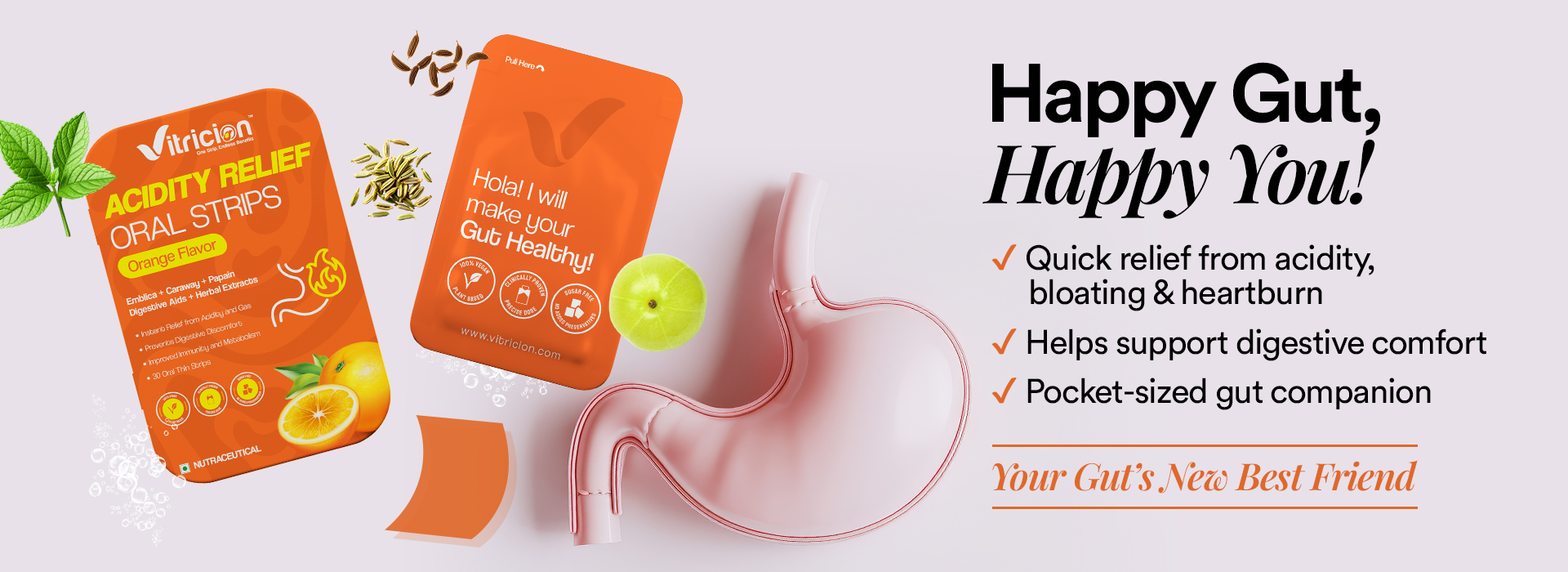 Quick Acidity Relief Oral Strips for Heartburn